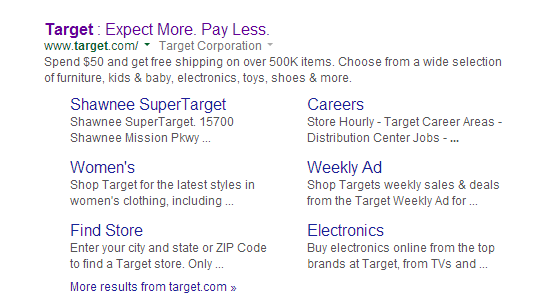 Target Google Sitelinks