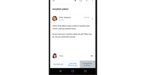 Googles new Smart Reply option automatically offers three possible responses to certain e-mails.