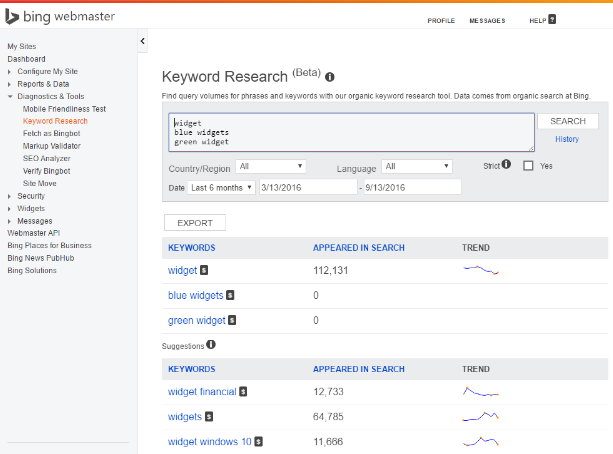 Bingâ€™s Google Keyword Tool also offers free keyword data.