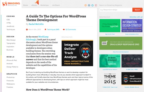 A Guide To The Options For WordPress Theme Development.