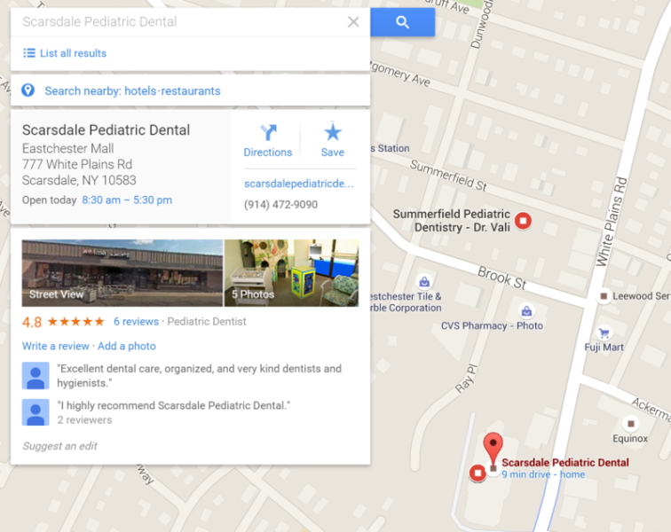 google-maps-dentist-office