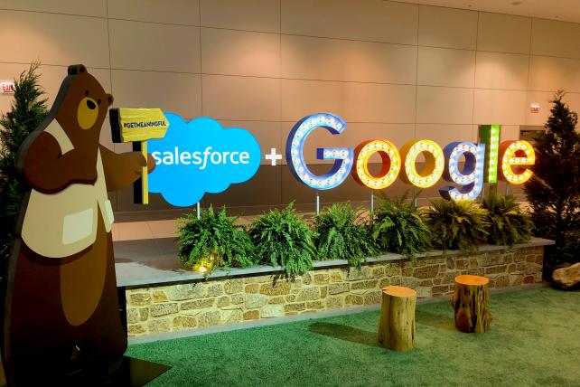 A display of the partnership between Google and Salesforce at Connections last week