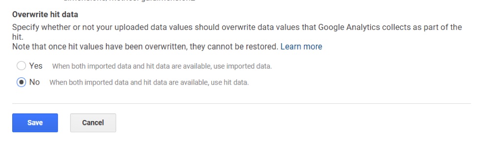 Select if you want to overwrite hit data.