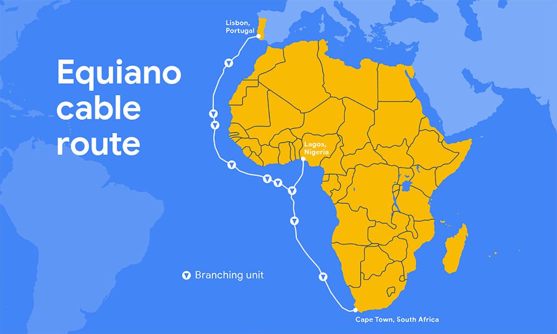 Google's Equiano subsea cable will connect Portugal, South Africa, Nigeria and likely other nations.