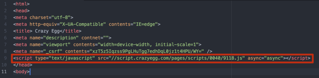 Adding Crazy Egg code to your site