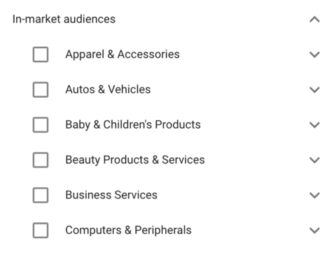 In-market audiences