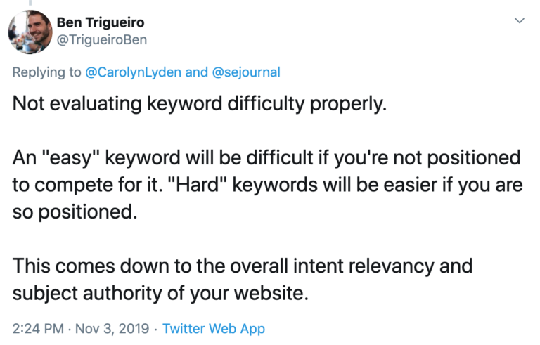 12. Not Evaluating Keyword Difficulty Properly