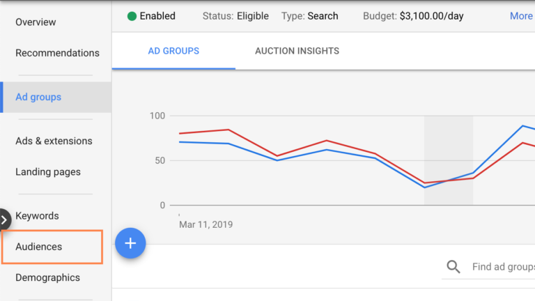 Google Ads - Audiences Tab